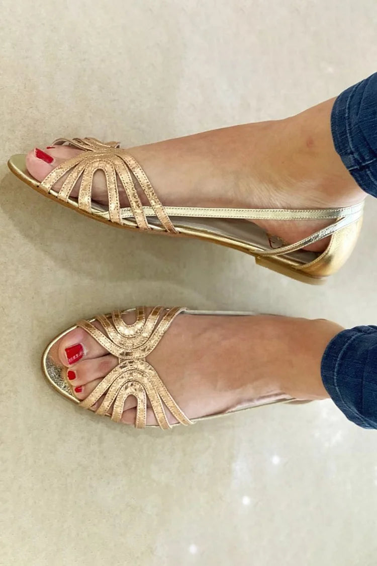 Eleonora Golden Sandals Summer Light