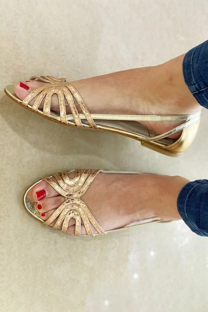 Eleonora Golden Sandals Summer Light