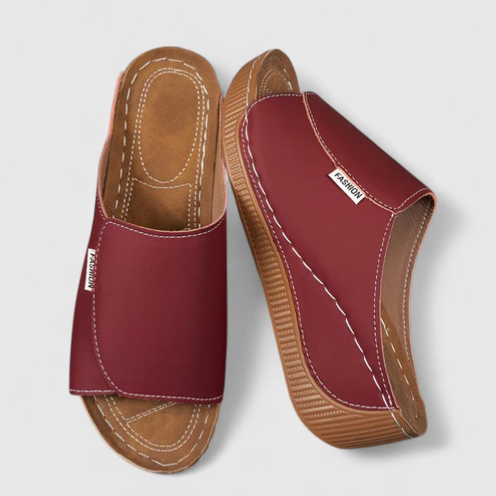 Celestria | Cushioned Wedge Mule Sandals