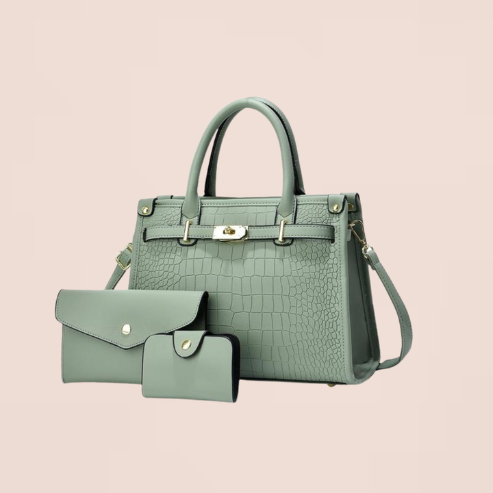 ALENOR™ – Crocodile Embossed Large Capacity Crossbody Handbag Set