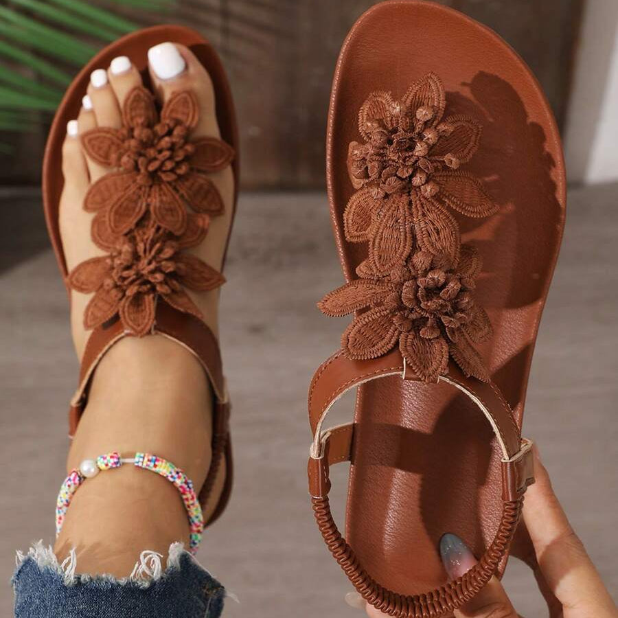Fiorella | Flower Detail Toe-Ring Sandals