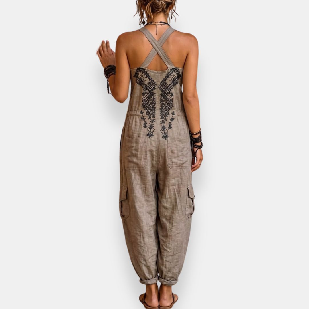 Maria | Embroidered Wide-Leg Jumpsuit
