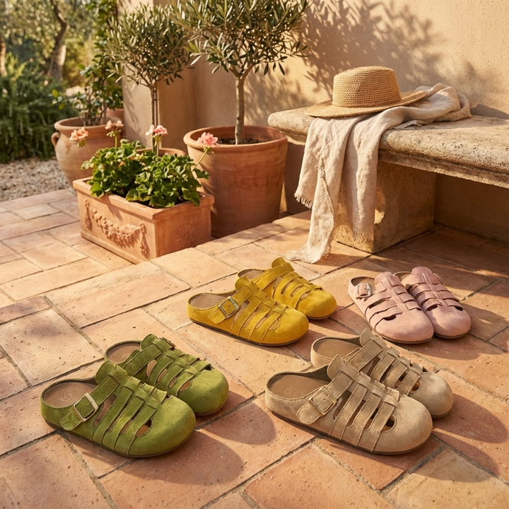 Nathalie | Slip-On Buckle Mule Sandals