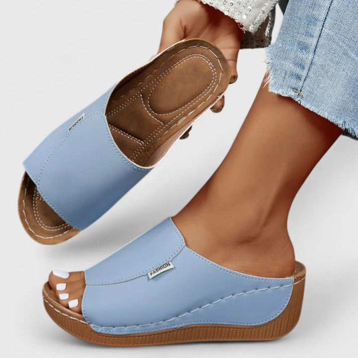 Celestria | Cushioned Wedge Mule Sandals