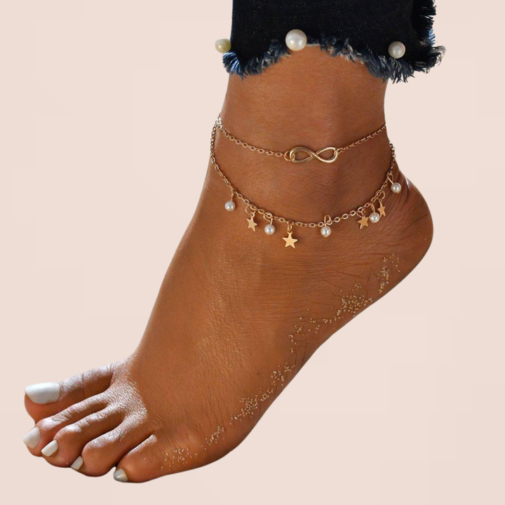 BRENDA™ - Infinity Anklet Bracelet + Pearls and Stars