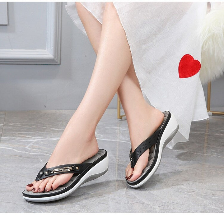 Christabel | Rhinestone Wedge Flip-Flop Sandals