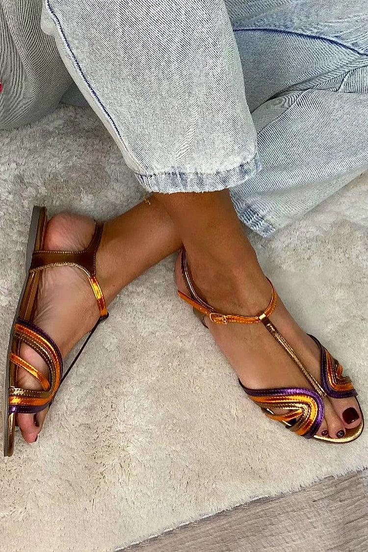 Viviana Sandals T-Bar Mediterranean Colours