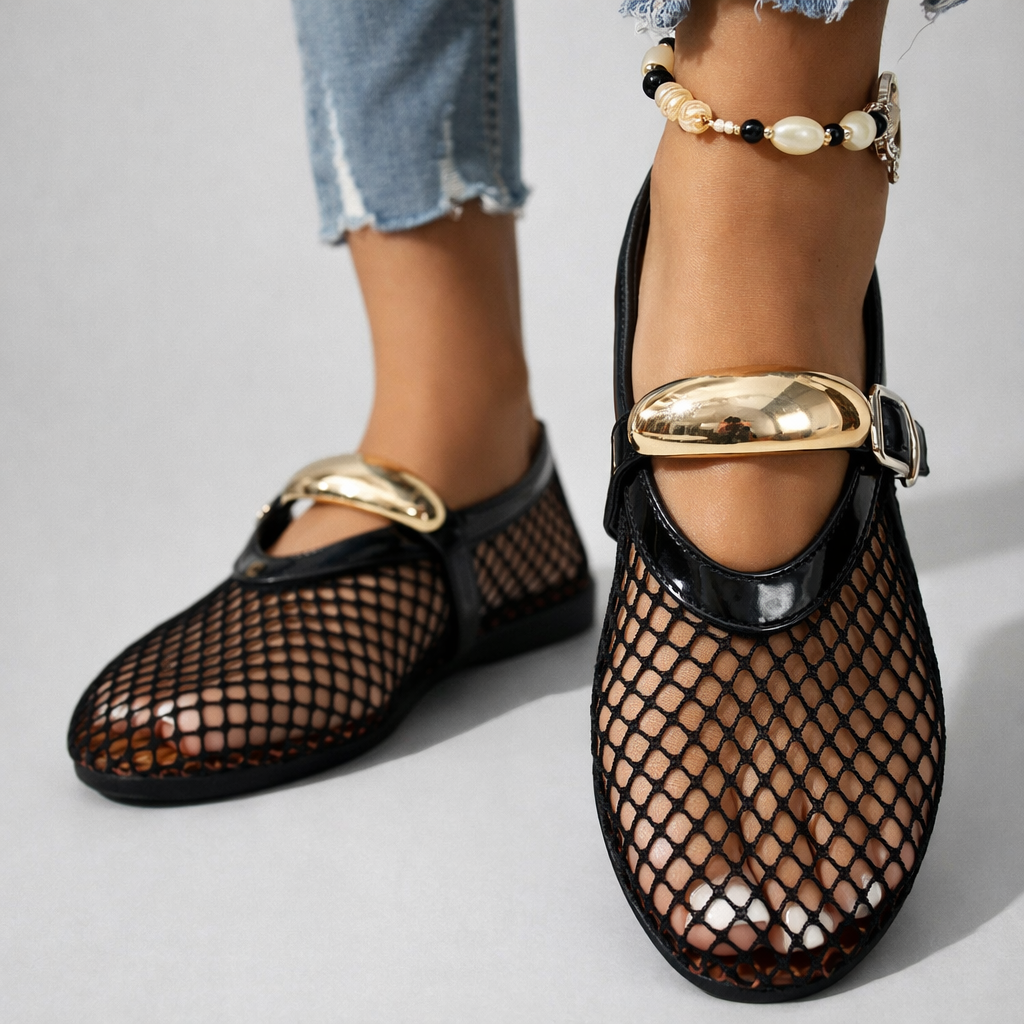 Arlena | Mesh Mary Jane Ballerinas