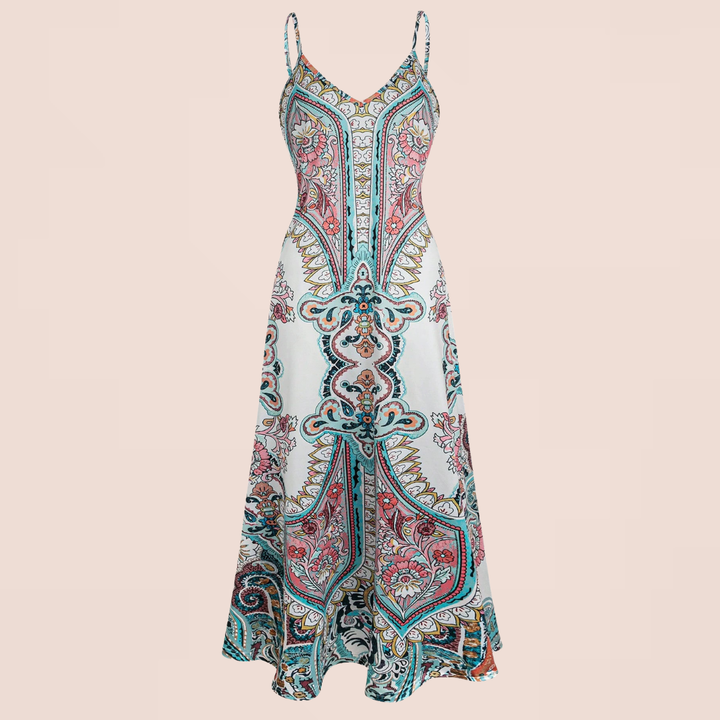 OTTILIE™ – Boho Floral Print Sleeveless Dress