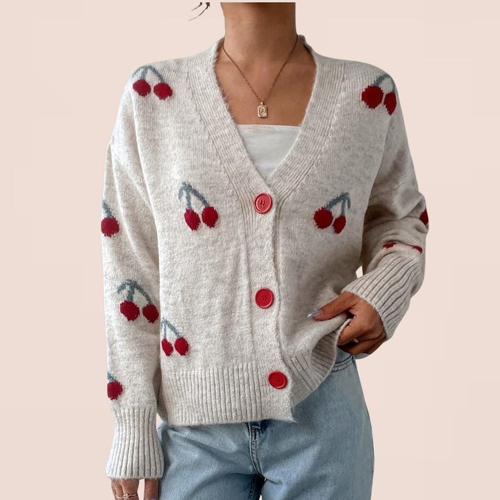 RASHA™ - Chic Button Front Long Sleeve Cardigan
