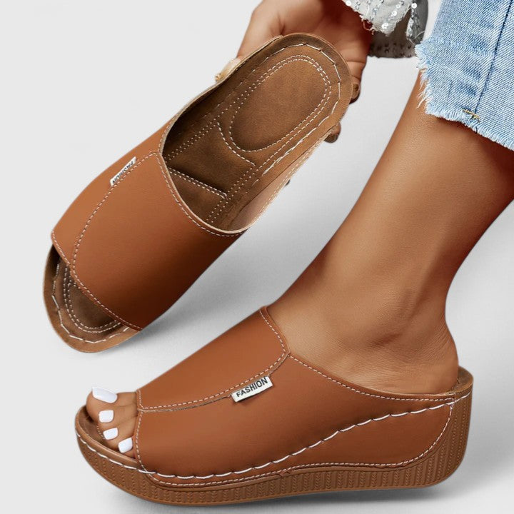 Celestria | Cushioned Wedge Mule Sandals