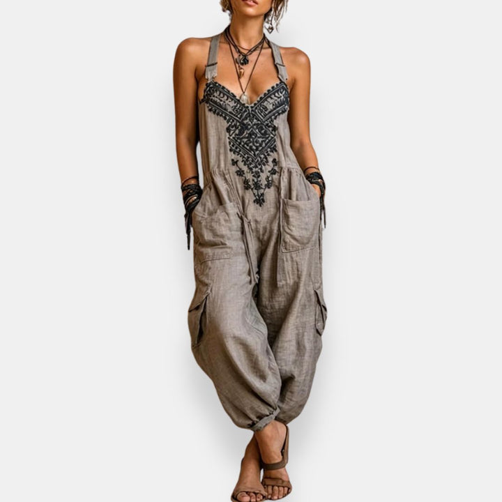 Maria | Embroidered Wide-Leg Jumpsuit