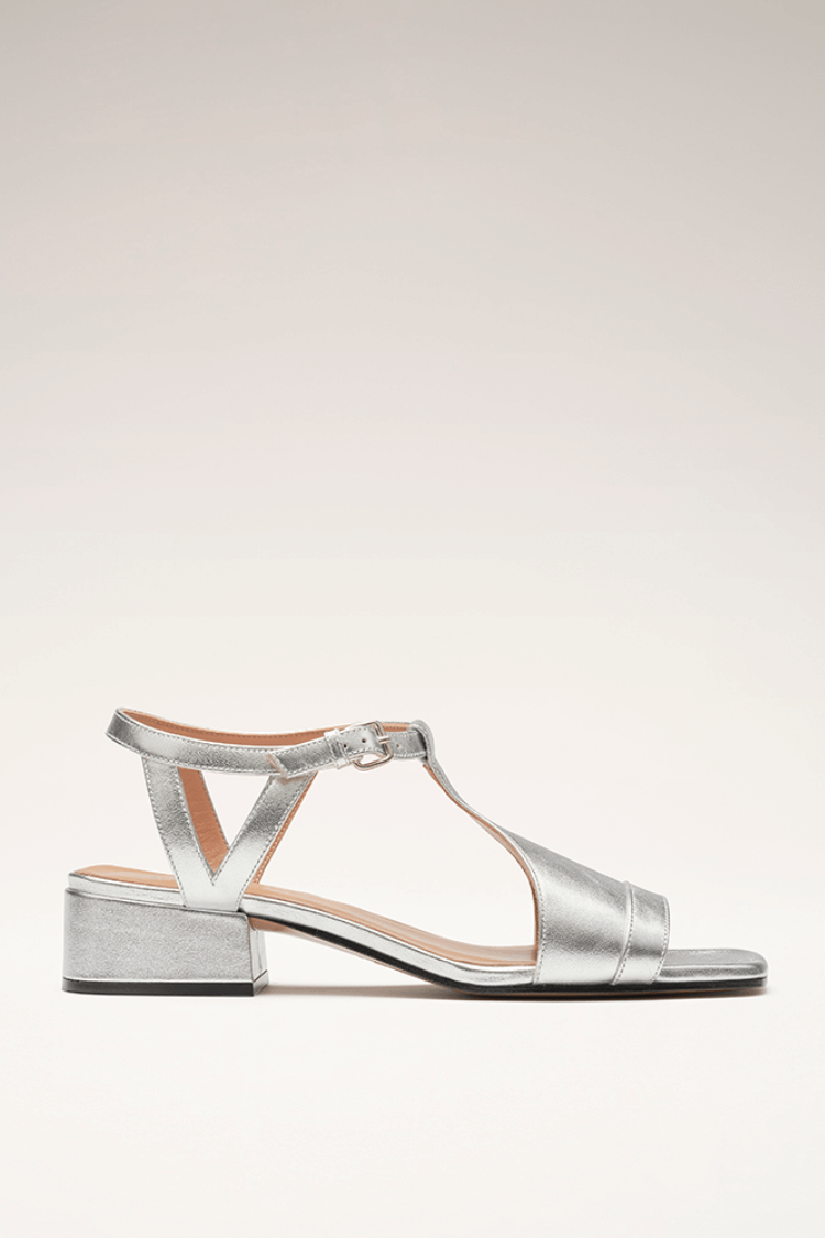 Serena Silver Low Heel Sandals