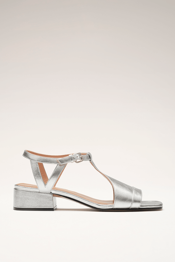 Serena Silver Low Heel Sandals