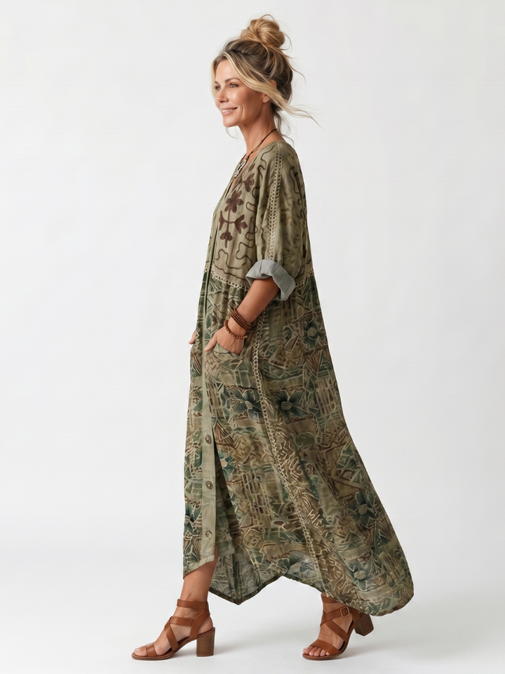 Aleta | Button-Front Oversized Midi Dress