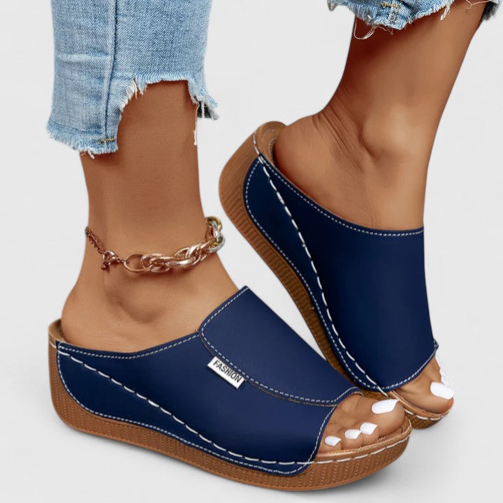 Celestria | Cushioned Wedge Mule Sandals
