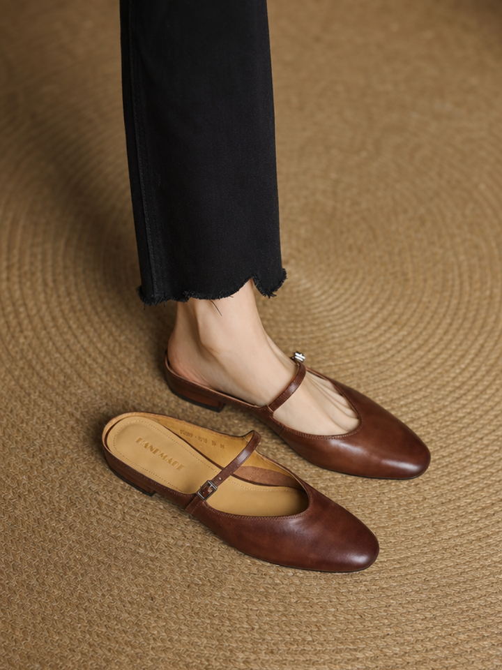Audrey | Mary Jane Leather Mules