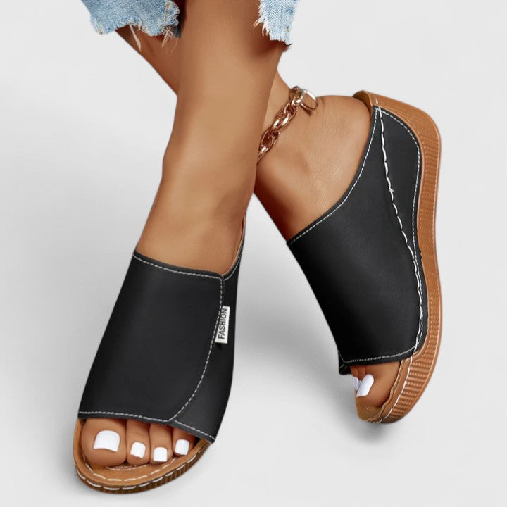 Celestria | Cushioned Wedge Mule Sandals