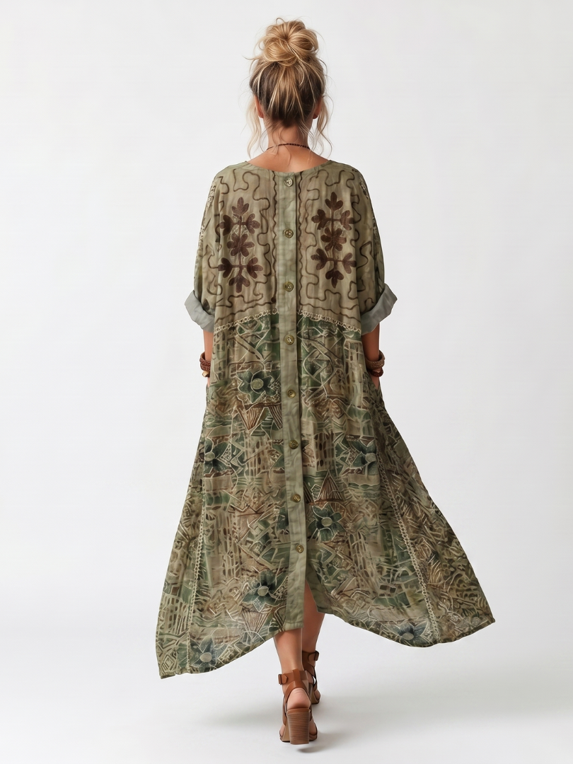 Aleta | Button-Front Oversized Midi Dress