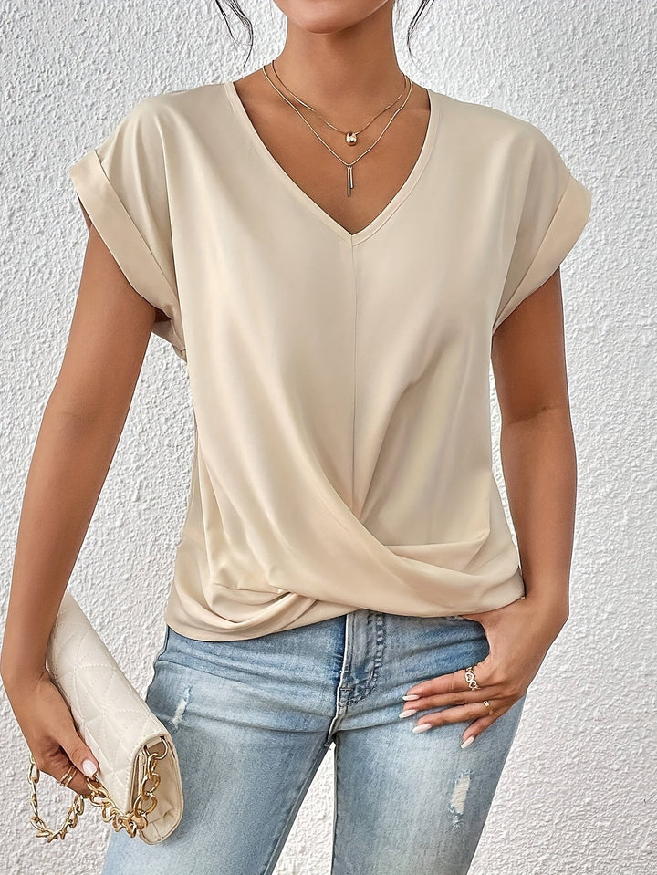 Cleo | Twist-Front V-Neck Top