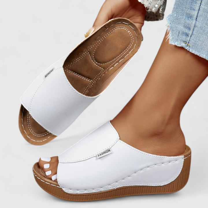 Celestria | Cushioned Wedge Mule Sandals
