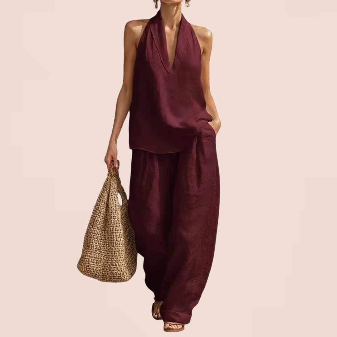 ZURI™ – Breezy Halter Wide-Leg Two Piece Set