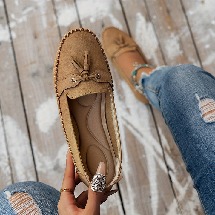 Elise | Tassel Suede Moccasins