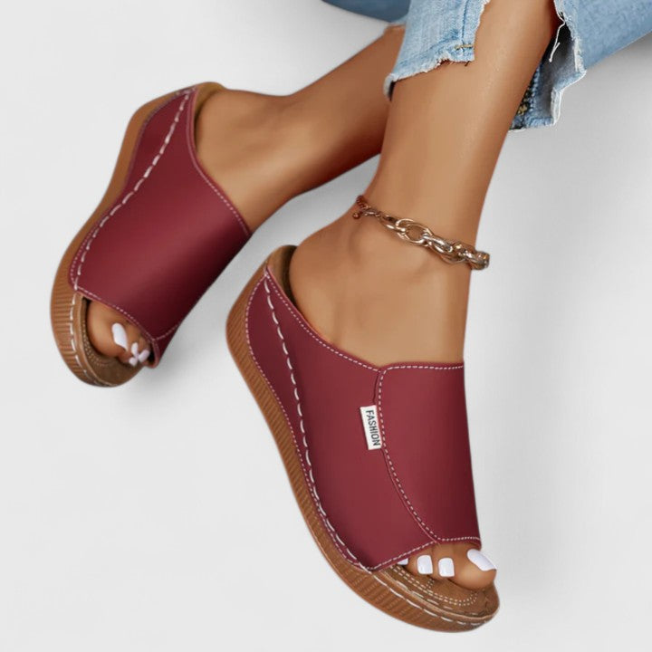 Celestria | Cushioned Wedge Mule Sandals