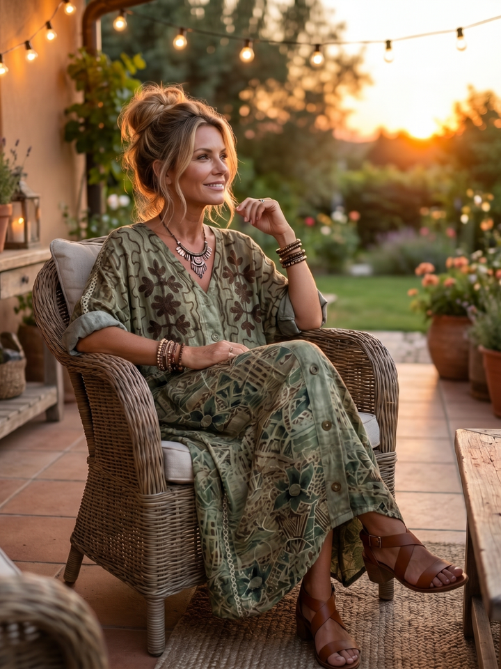Aleta | Button-Front Oversized Midi Dress