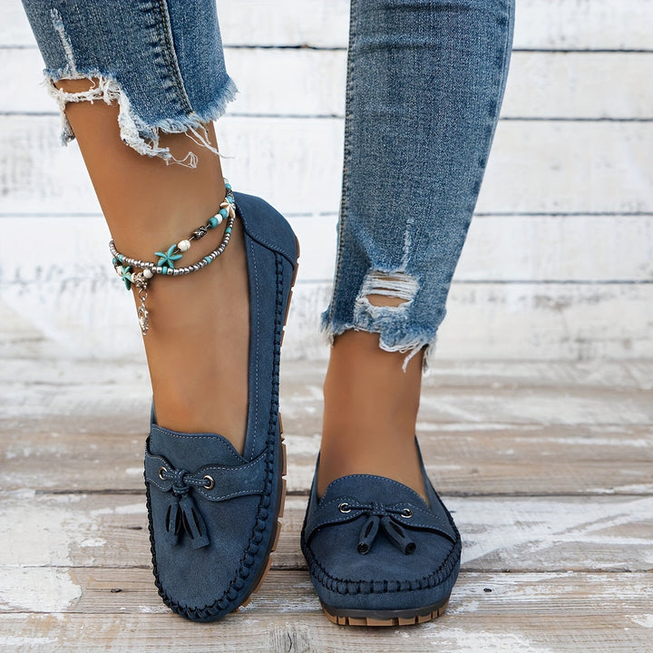 Elise | Tassel Suede Moccasins