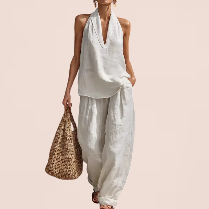 ZURI™ – Breezy Halter Wide-Leg Two Piece Set