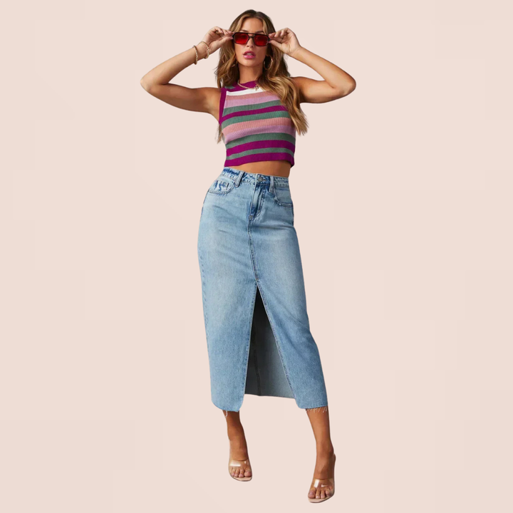 DENISE™ – Classic High-Waist Denim Skirt