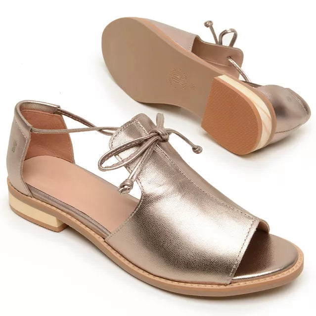 Lilliana | Metallic Bow-Strap Sandals