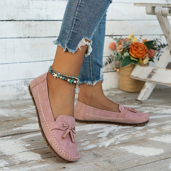 Elise | Tassel Suede Moccasins
