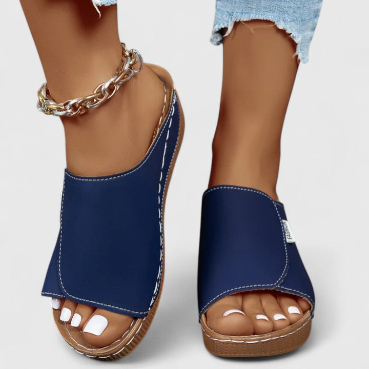 Celestria | Cushioned Wedge Mule Sandals