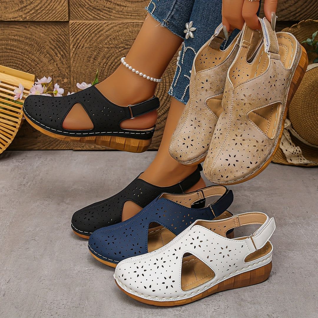 Lunara | Cut-Out Wedge Sandals