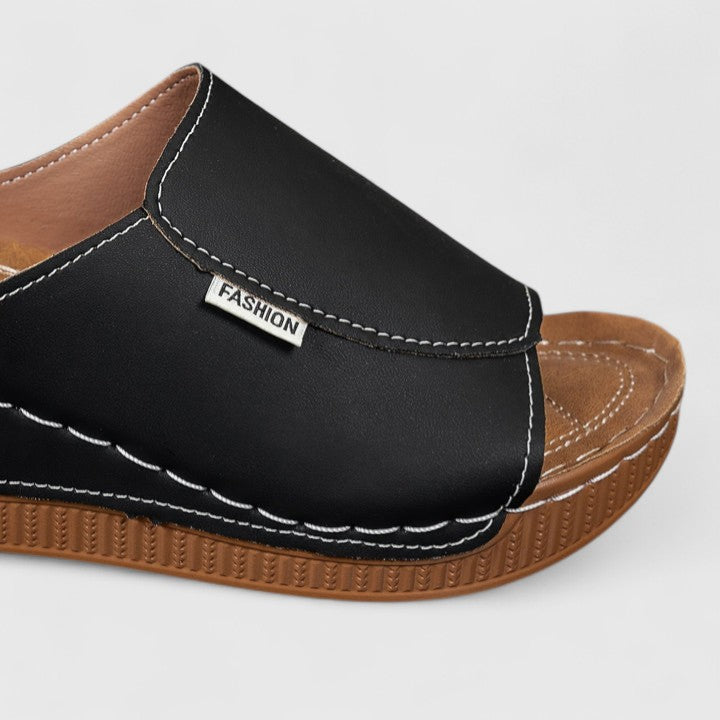 Celestria | Cushioned Wedge Mule Sandals