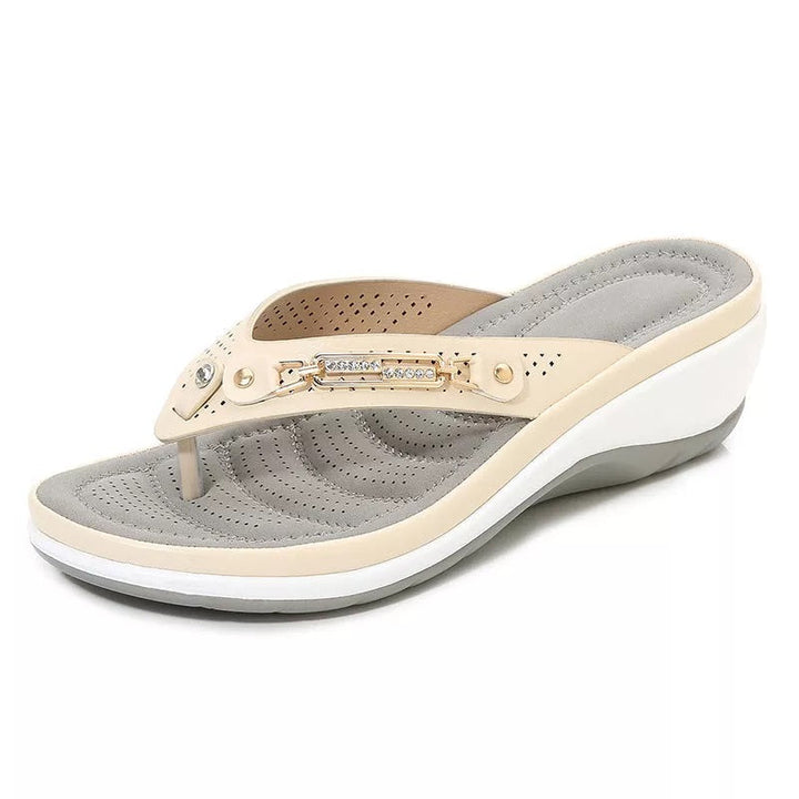 Christabel | Rhinestone Wedge Flip-Flop Sandals