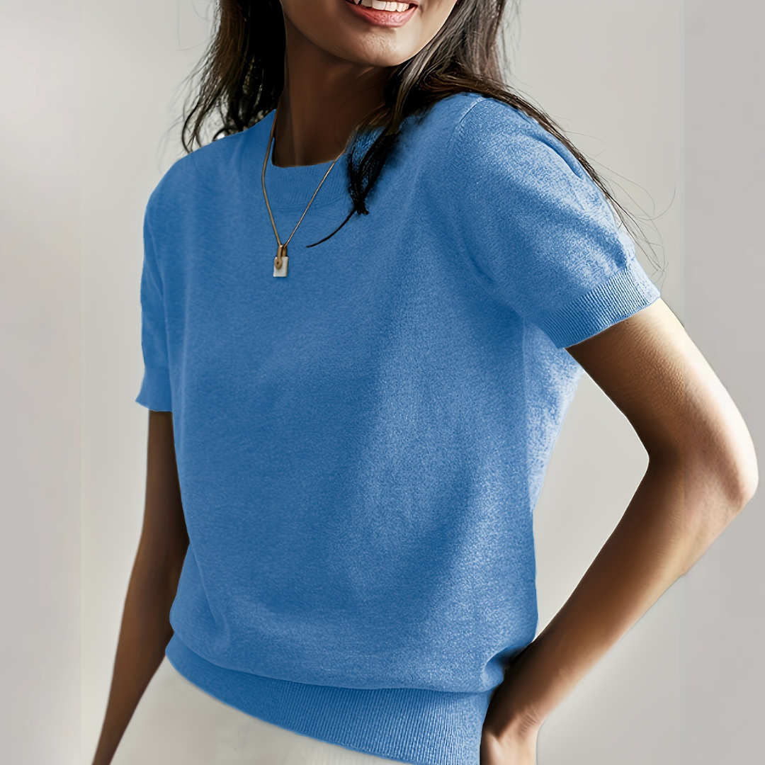 VIANCA™ - Casual Short Sleeve Crew Neck Top