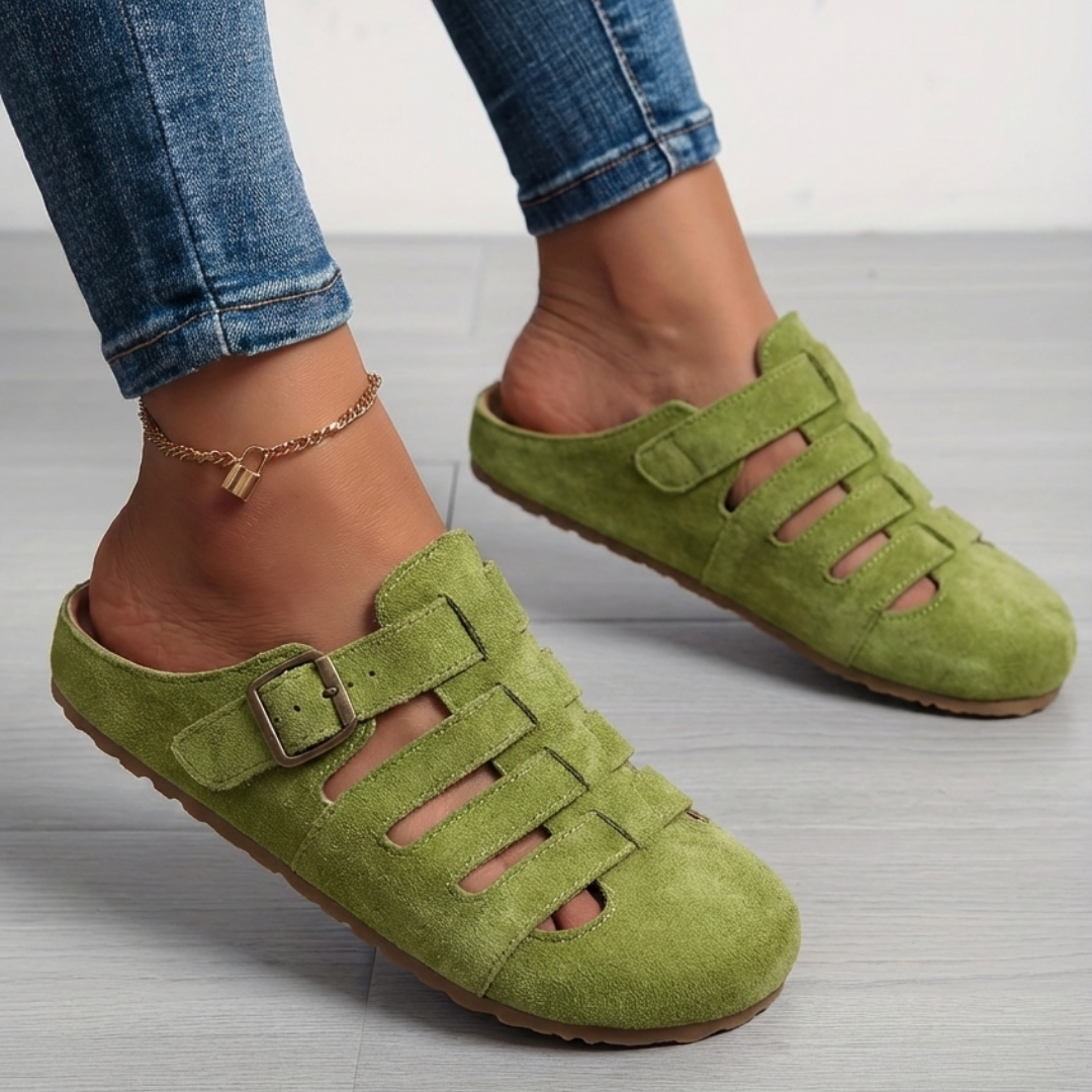 Nathalie | Slip-On Buckle Mule Sandals