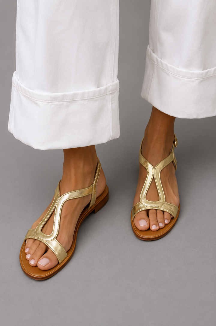 Ludivica | Metallic Flat Sandals