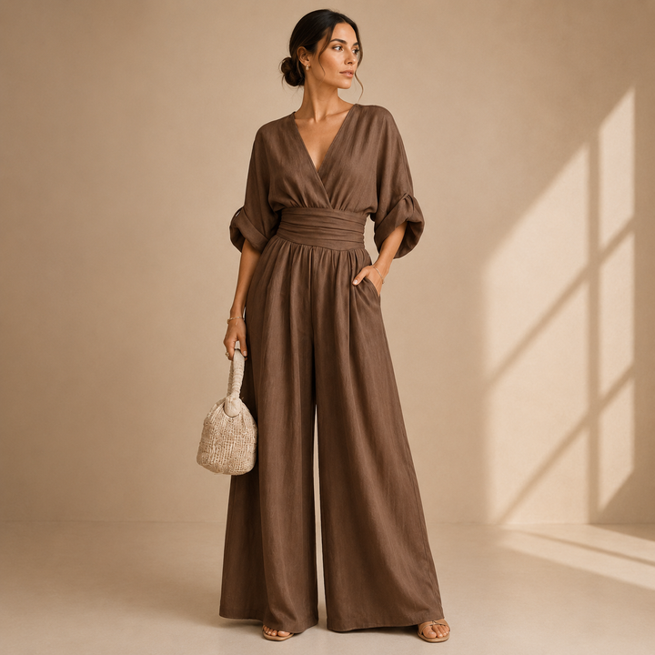 Isabelle | Wrap Wide-Leg Jumpsuit