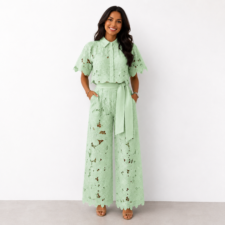 Isabella | Lace Floral Two-Piece Set