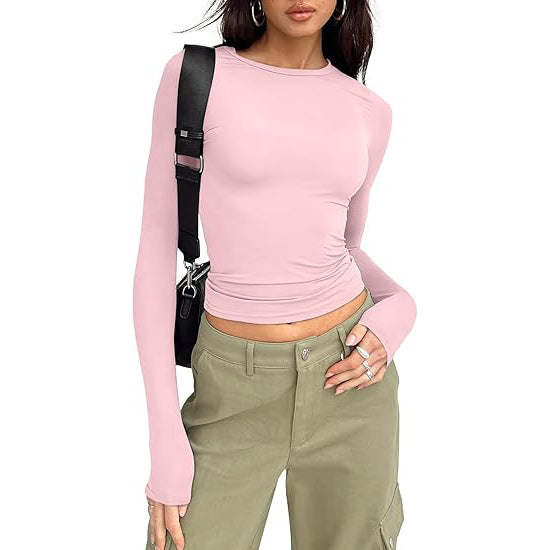 JIHYO™ - Casual Long Sleeve Round Neck Top