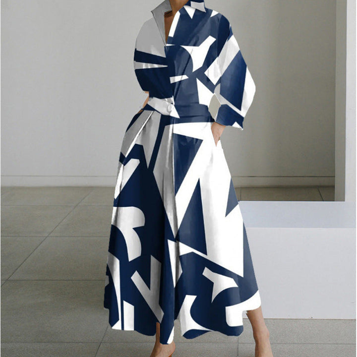 SOFER™ - Elegant Front Wrap Collared Maxi Dress