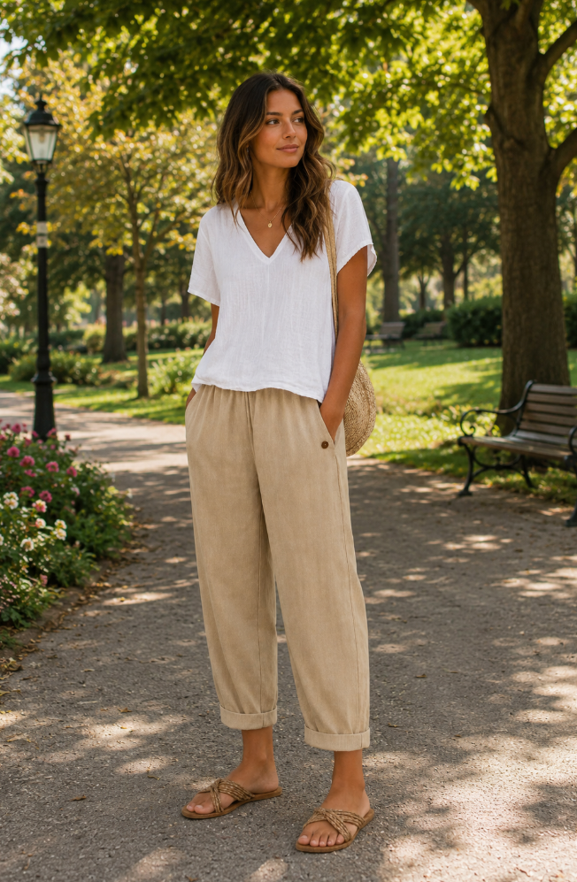 Maja | Airy Cropped Trousers