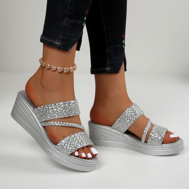 Nori | Braided Crossover Wedge Mules