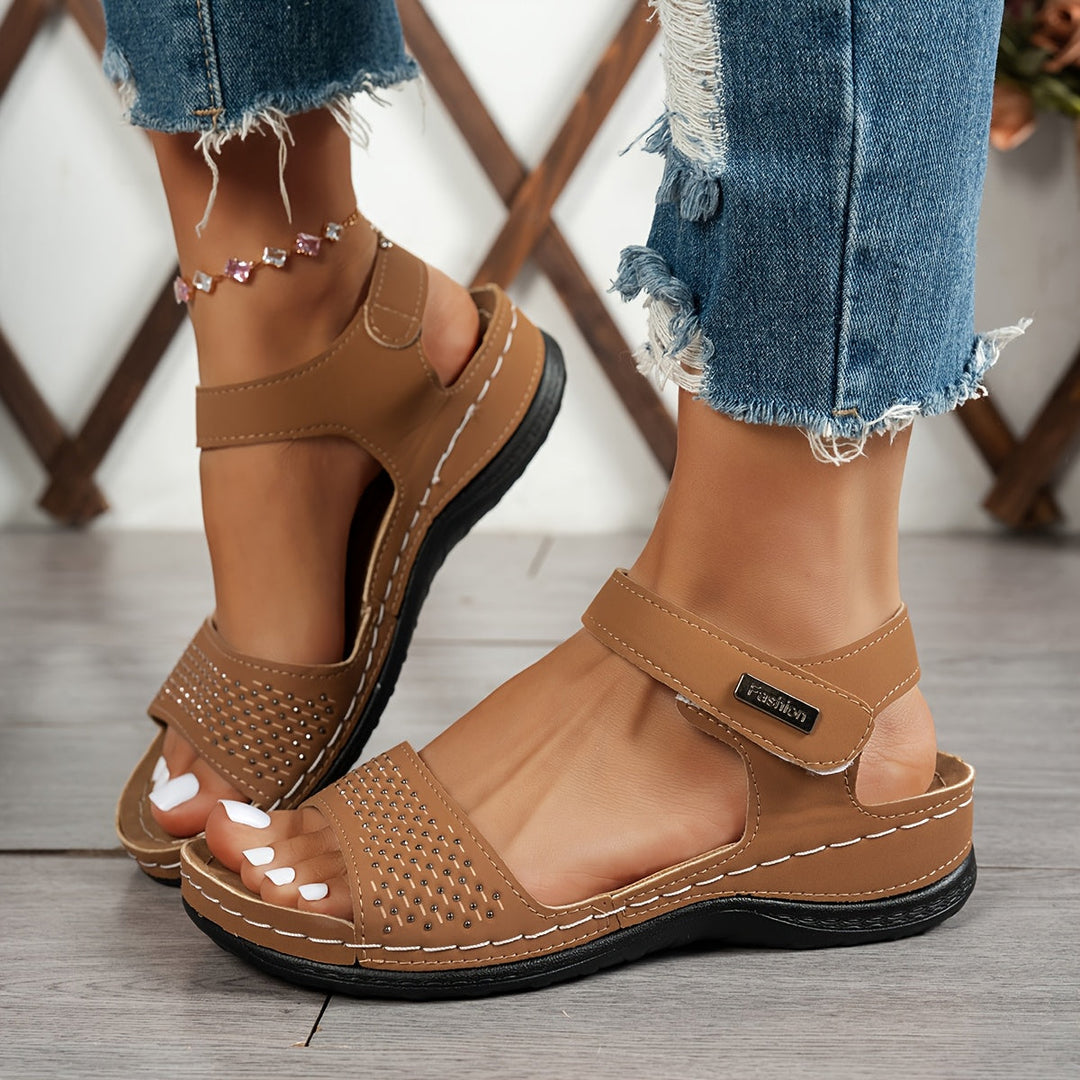 Seralyn | Perforated Wedge Sandals