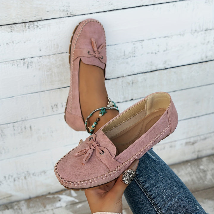 Elise | Tassel Suede Moccasins