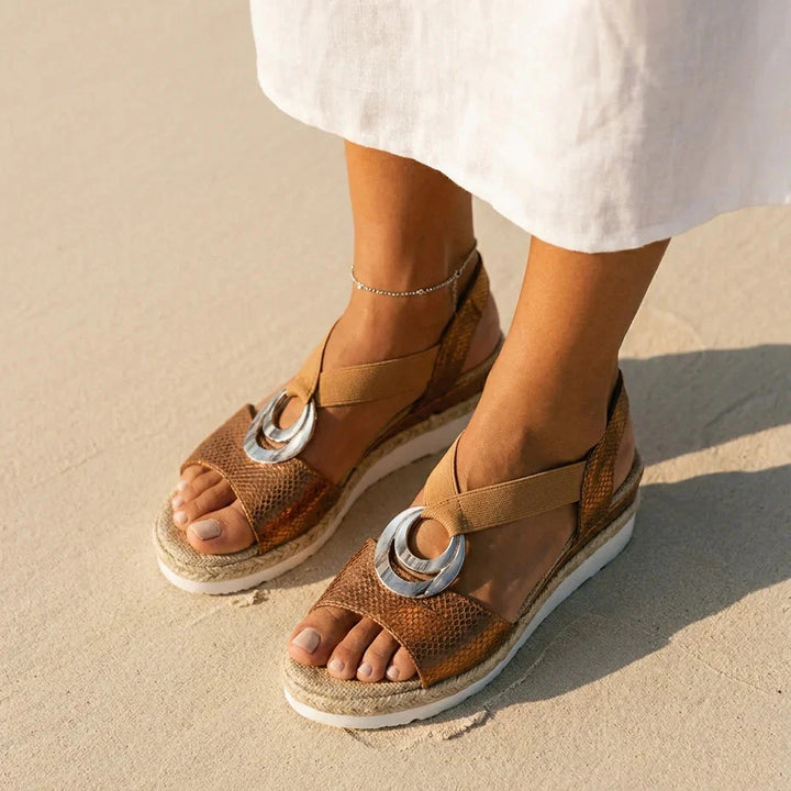 Serena | Cork Wedge Espadrille Sandals